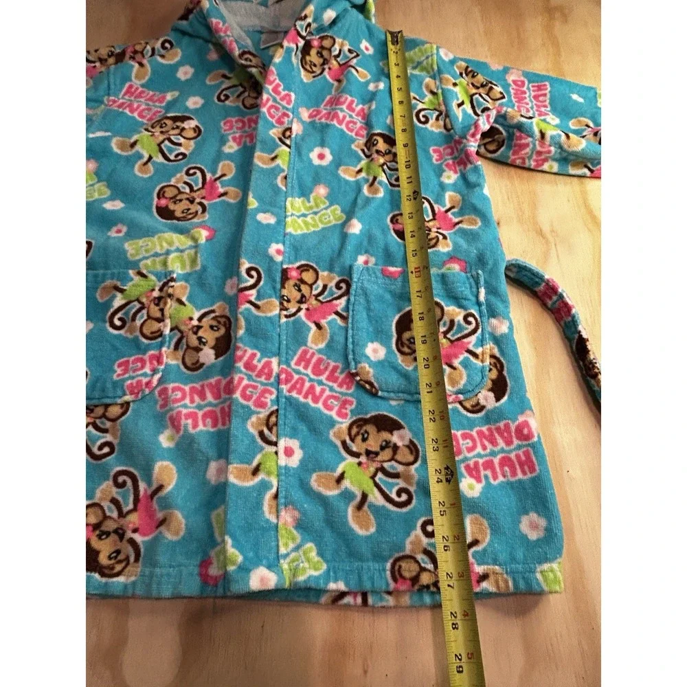 St. Eve Swim Girls Hula Dance Monkey Hooded Cover Up Robe Size L 10/12 Tropical